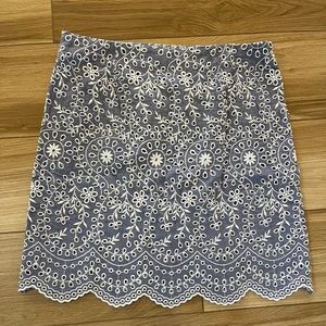 Loft floral blue skirt